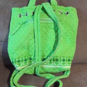Green backpack.